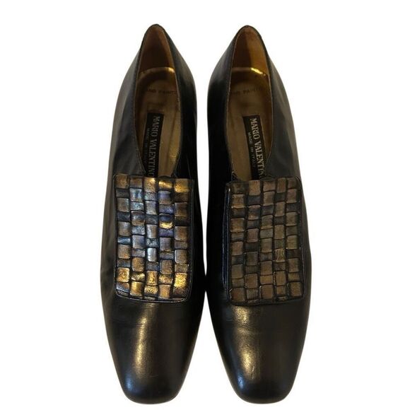 Mario Valentino vintage women’s 9.5 40 Pump hand painted steampunk goth Italy